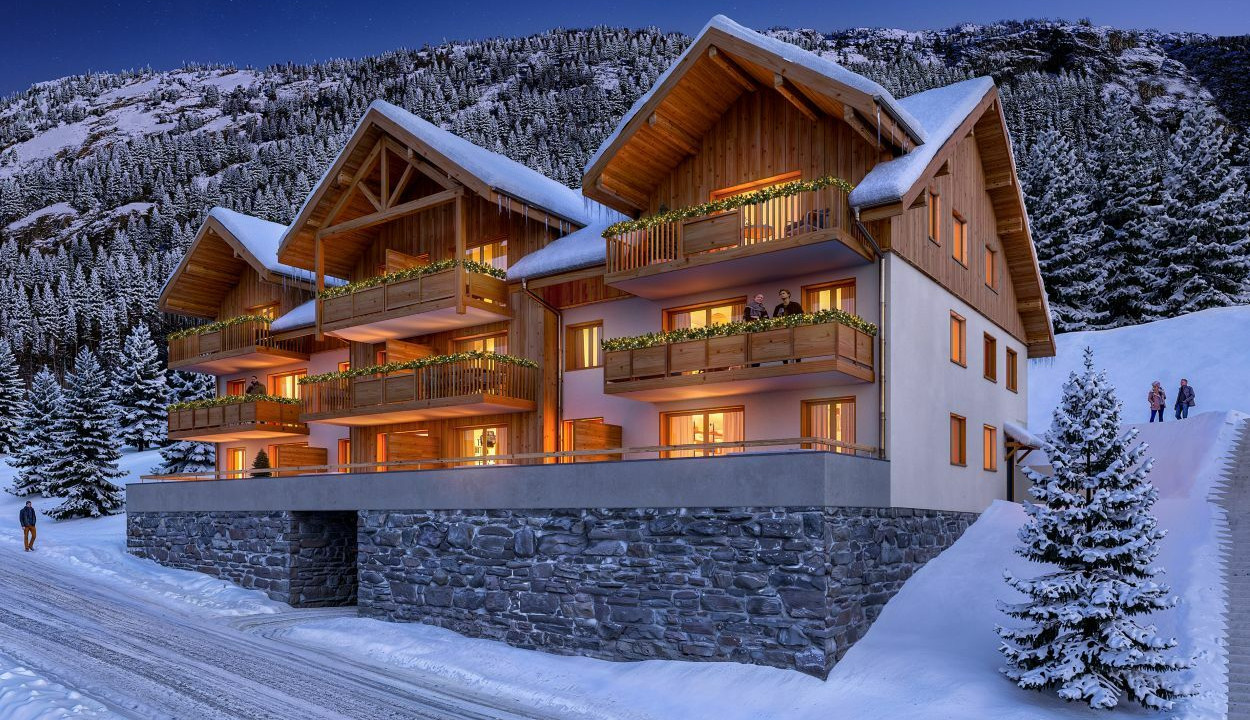 APARTMENT TWO BEDROOMS OFF PLAN FOR SALE IN OZ EN OISANS WITH PARKING PLACE AND SKI LOCKER