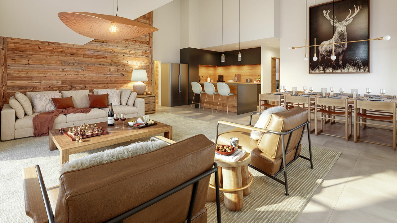 APARTMENT TWO BEDROOMS OFF PLAN FOR SALE IN OZ EN OISANS WITH PARKING PLACE AND SKI LOCKER - 2