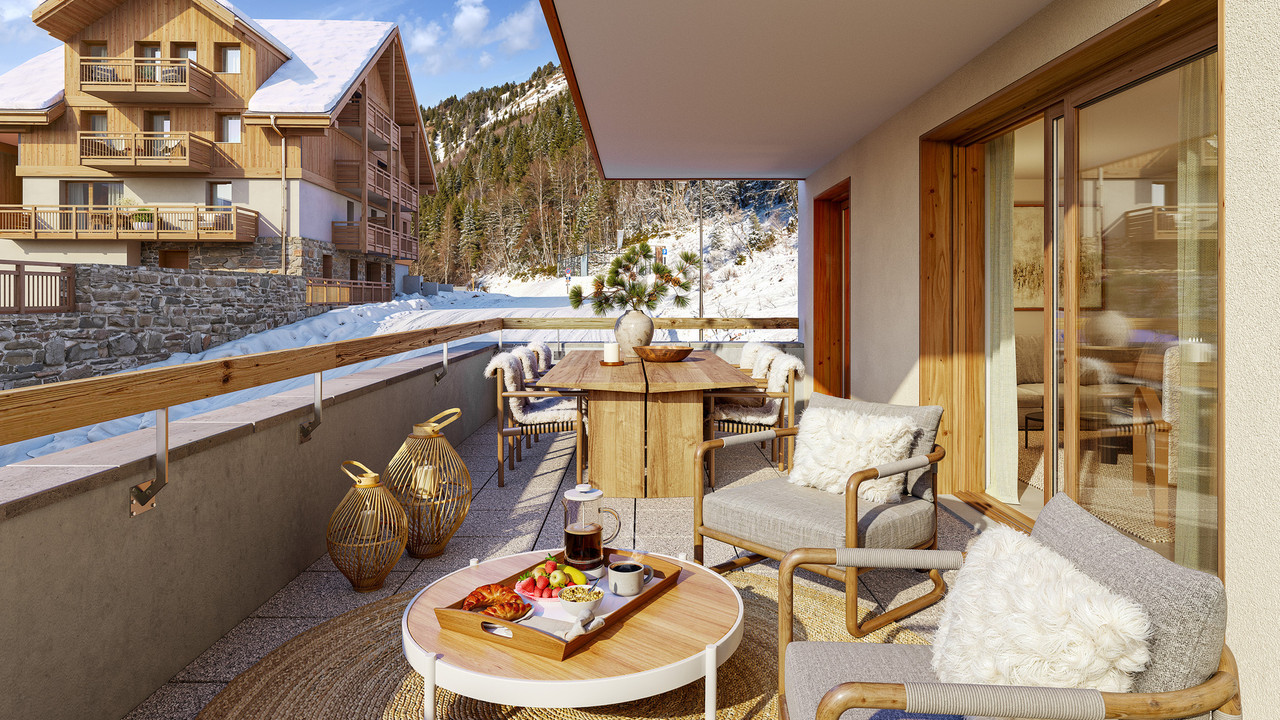 APARTMENT TWO BEDROOMS OFF PLAN FOR SALE IN OZ EN OISANS WITH PARKING PLACE AND SKI LOCKER - 3