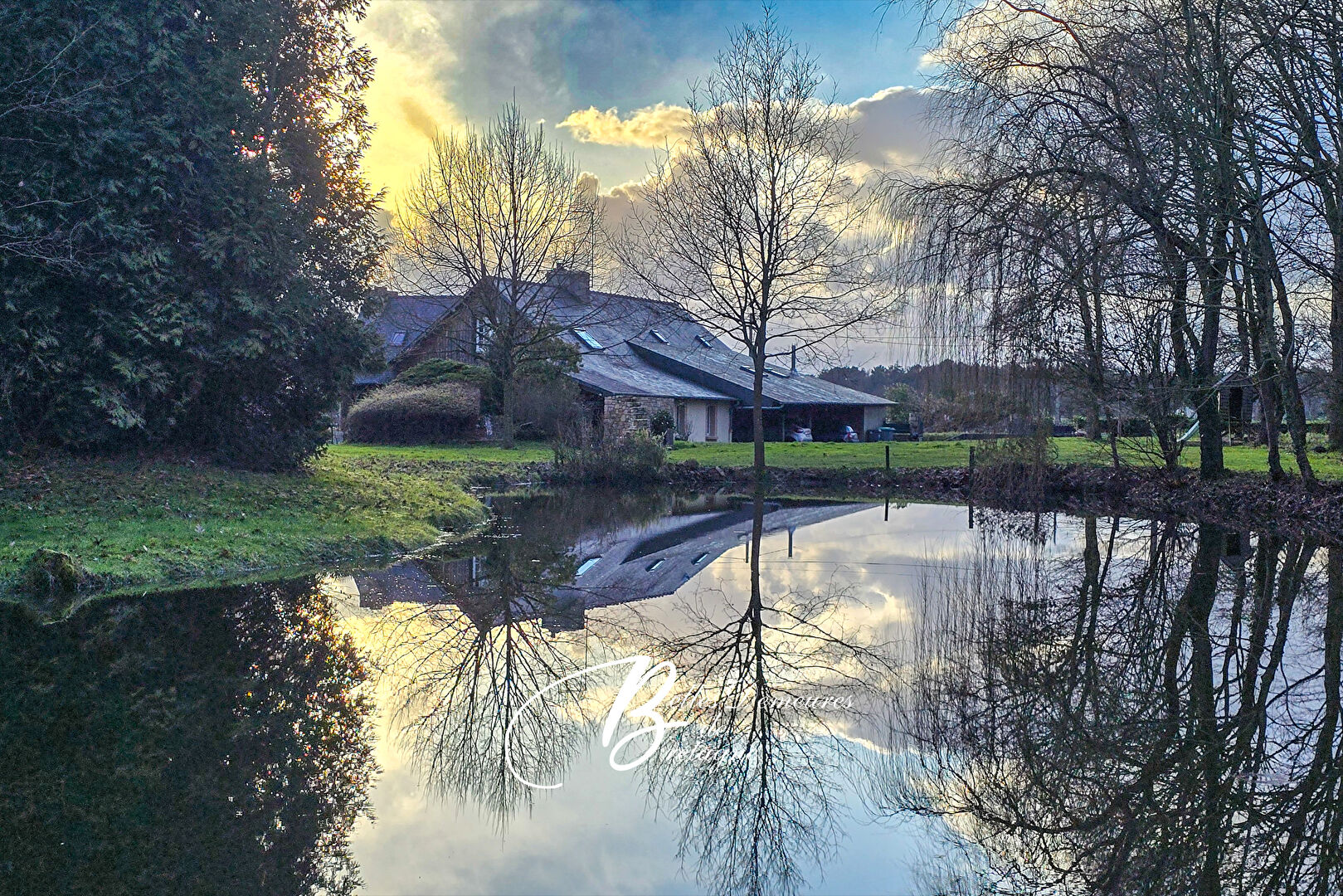 Stone property with pond and woodland near Dinan