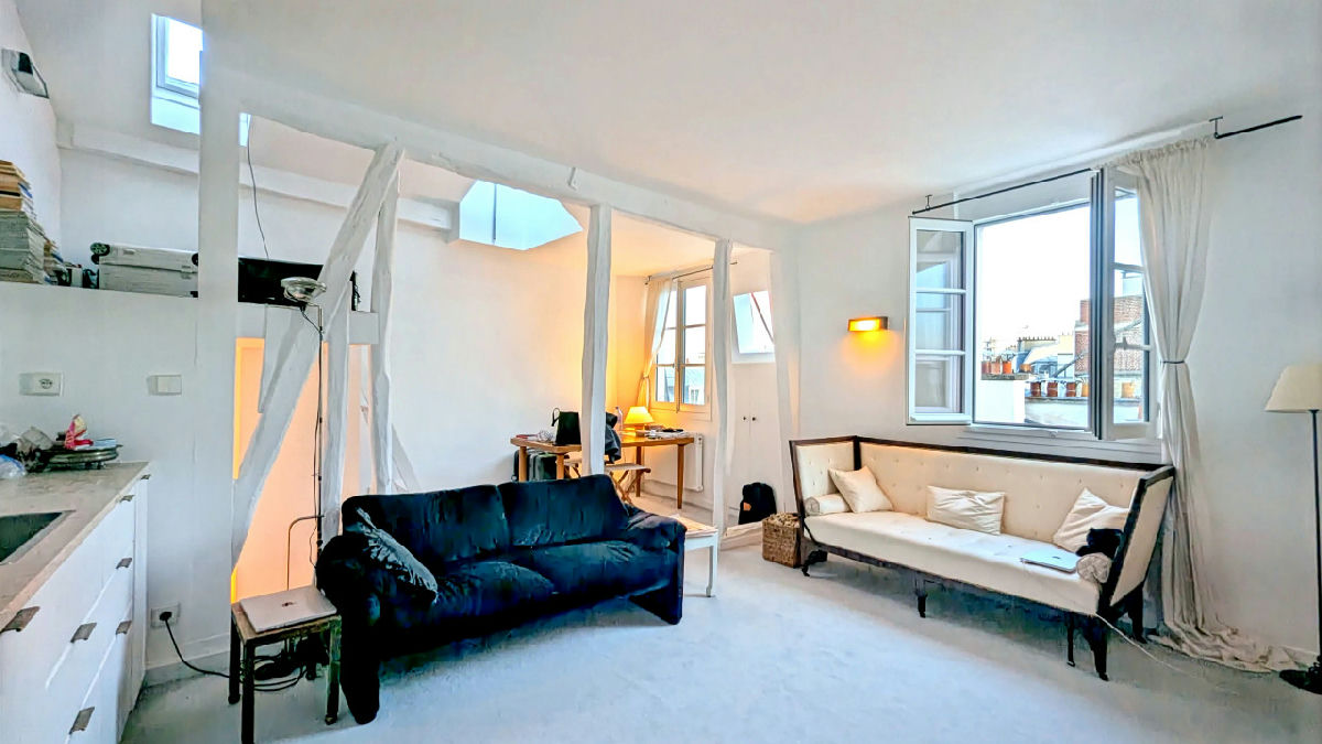 Paris 11th / Magnificent apartment 3 rooms, newly renovated, top floor, fireplace, sunny - 1