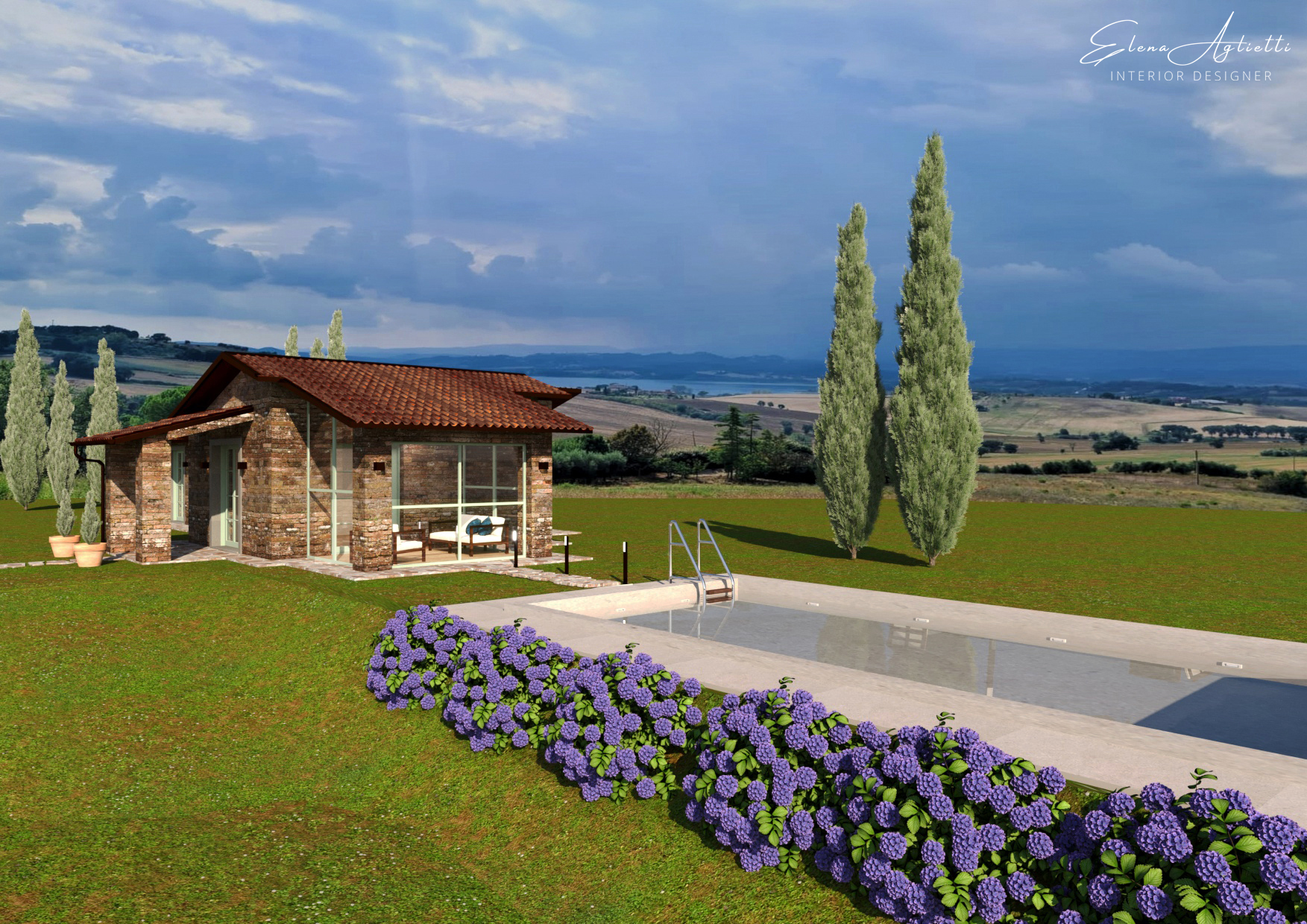 New project on gently sloping agricultural land with an open view of the Tuscan countryside and Chiusi Lake - 5