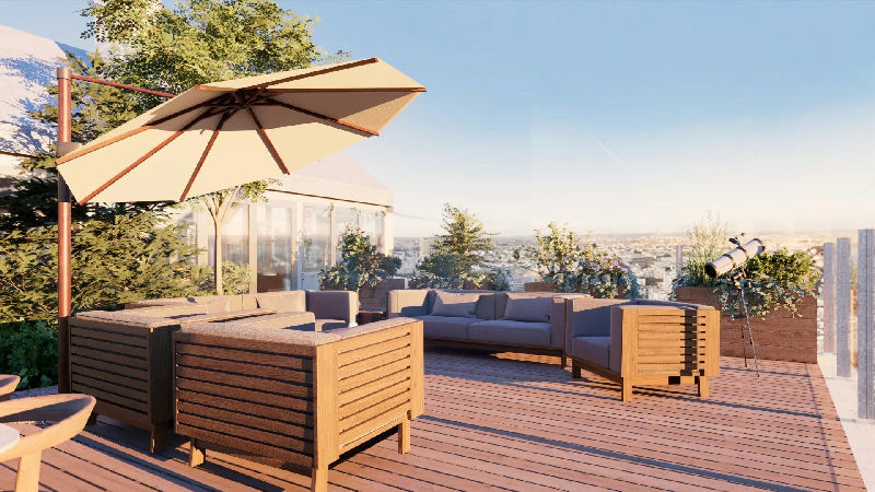 A penthouse with a rooftop terrace and a view - 3