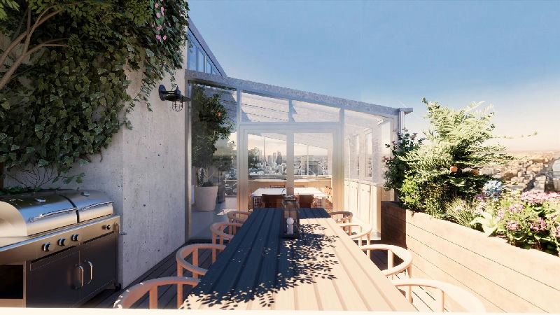 A penthouse with a rooftop terrace and a view - 4